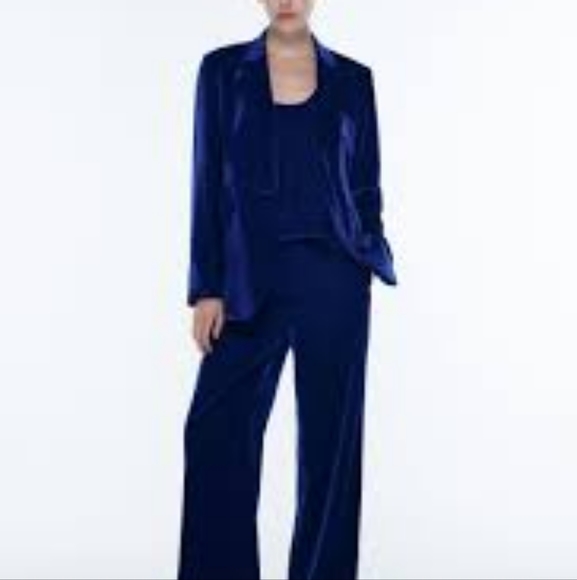 Zara Pants - Zara set velvet blazer & pants cobalt/royal blue. Blazer sz S. Pantsuit M BNWT